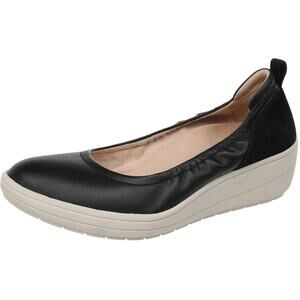 Vionic‎ women's Jacey slip-on black leather wedge shoe size 8 comfort